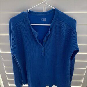 Aerie Blue Long Sleeve Top XS